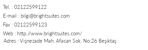 Bright Suites Hotel telefon numaralar, faks, e-mail, posta adresi ve iletiim bilgileri